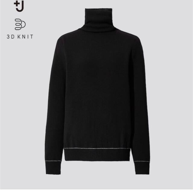 UNIQLO(ユニクロ)のジルサンダー ユニクロ 3DカシミヤタートルネックセーターBLACK（長袖） レディースのトップス(ニット/セーター)の商品写真