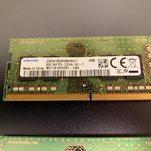 ノートPC用メモリ　サムスン製  DDR4-3200   16GB（8GB×2） 1