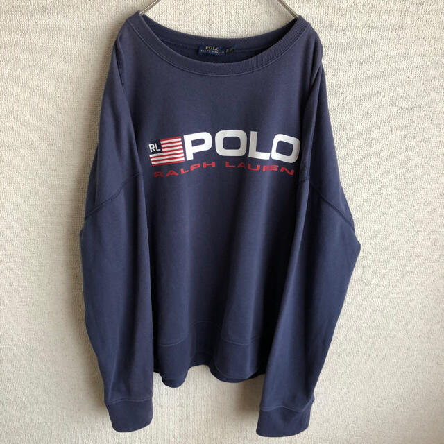 POLO RALPH LAUREN(ポロラルフローレン)のPOLO RALPHLAUREN ロゴプリント　スウェット　トレーナー　XL レディースのトップス(トレーナー/スウェット)の商品写真