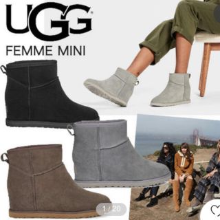 アグ(UGG)のUGG インヒール　ムートン　新品(ブーツ)