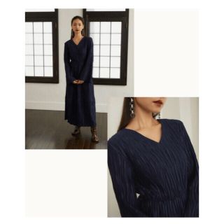 トゥデイフル(TODAYFUL)のRANDEBOO Natural neo dress navy(ロングワンピース/マキシワンピース)