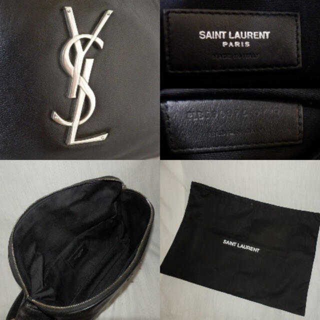 Saint Laurent(サンローラン)の本物正規品 サンローラン メンズ レザー ボディバッグ ベルトバッグ 黒 YSL メンズのバッグ(ボディーバッグ)の商品写真