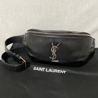 サンローラン(Saint Laurent)の本物正規品 サンローラン メンズ レザー ボディバッグ ベルトバッグ 黒 YSL(ボディーバッグ)