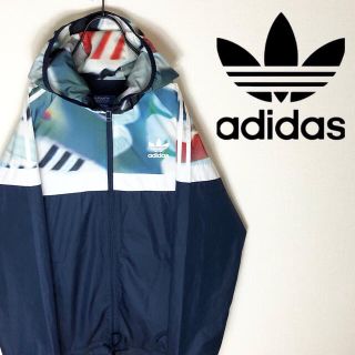 アディダス(adidas)のadidas アディダス ナイロン ジャケット パーカー マルチカラー 90s(パーカー)