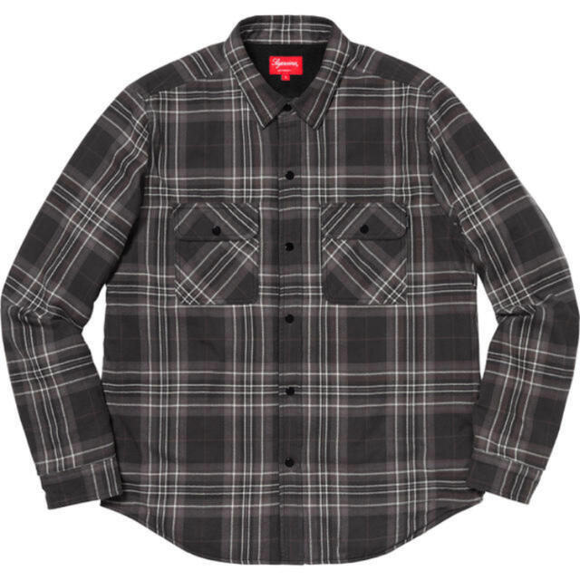 18AW Supreme Pile Lined Plaid Flannel 黒M