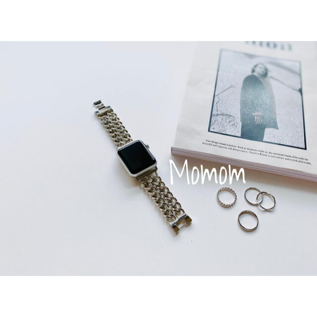 ○Apple Watch ダブルチェーンベルト シルバー 38mm/40mmの通販 by ...