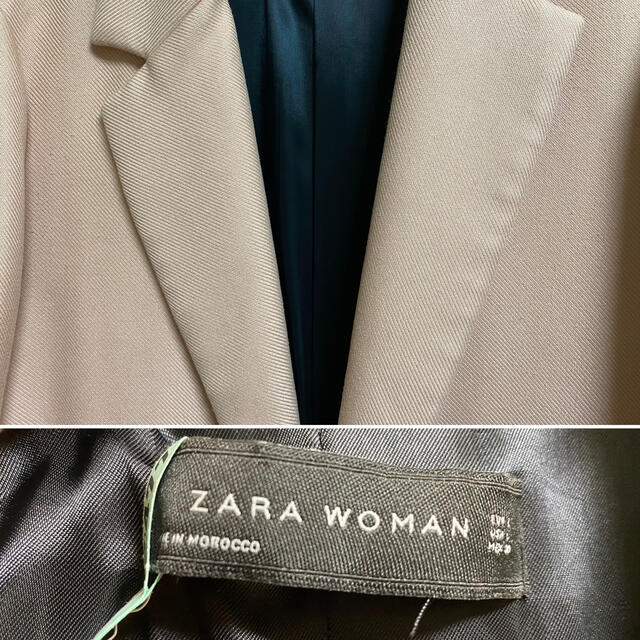 ZARA(ザラ)のZARA ひざ丈　ノーボタンコート　Lサイズ　ピンク レディースのジャケット/アウター(チェスターコート)の商品写真