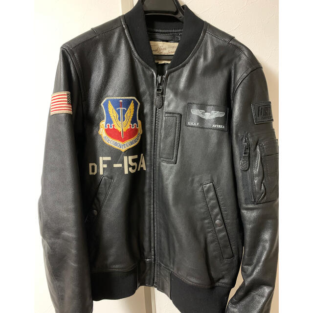ネイビーシー AVIREX アヴィレックス レザー ジャケット 黒 STREAK