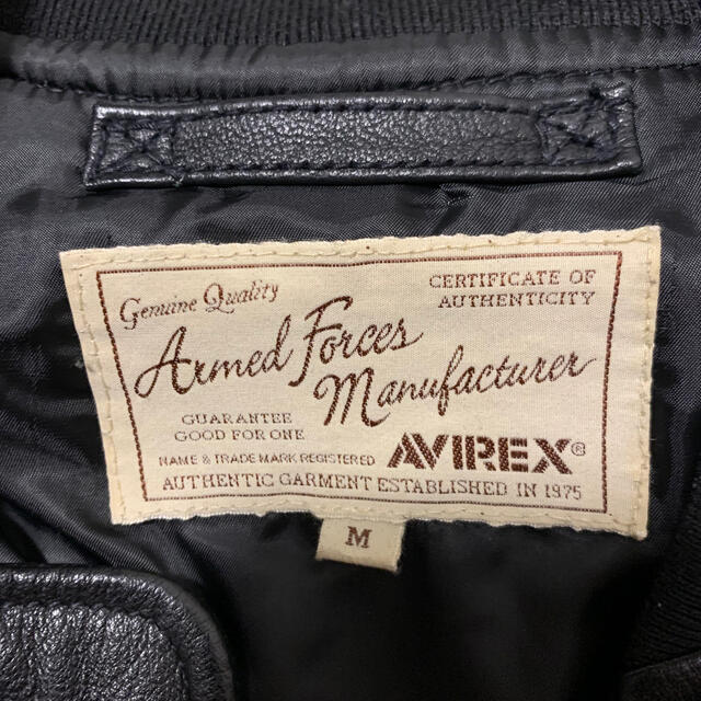 AVIREX(アヴィレックス)のAVIREX アヴィレックス レザー ジャケット 黒 STREAK EAGLE メンズのジャケット/アウター(レザージャケット)の商品写真