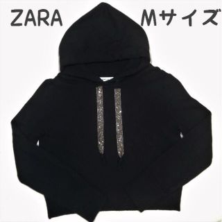 ザラ(ZARA)のZARA KNIT パーカー キラキラ Mサイズ (パーカー)