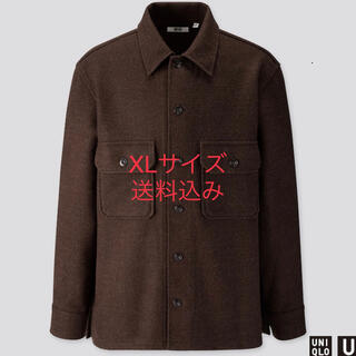 ユニクロ(UNIQLO)のユニクロユー　フリースシャツジャケット　ブラウン　XLサイズ　19AW(ブルゾン)
