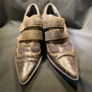 ミュウミュウ(miumiu)のUSED miu miu レザー ブーティ パンプス 37 レア(ブーティ)