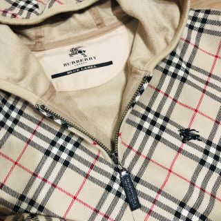 バーバリーブルーレーベル(BURBERRY BLUE LABEL)の美品★バーバリーブルーレベル★チェック★パーカー★ベージュ★(パーカー)