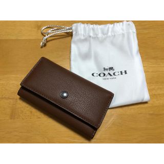 コーチ(COACH)の塩キャラメル様専用　COACH コーチ レザー 4連 リング キーケース(キーケース)