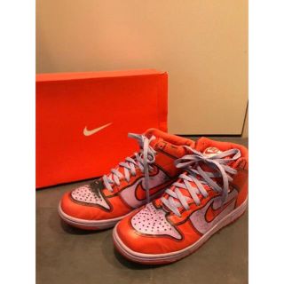 ナイキ(NIKE)の1回着用　ナイキ ダンク ハイ プレミアム オレンジ  27.5cm(スニーカー)