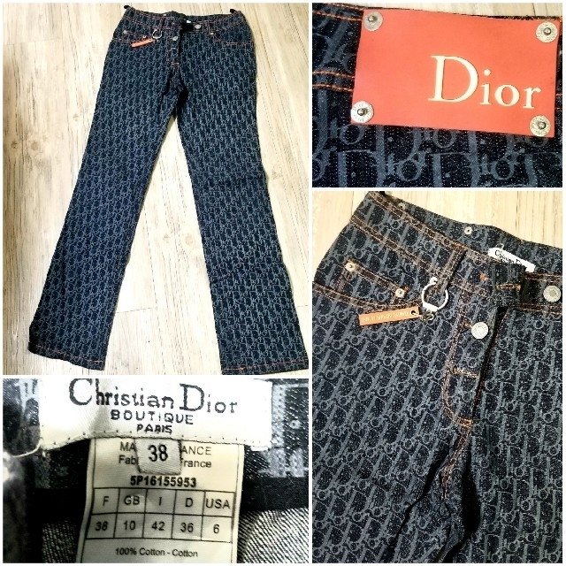 Christian Dior - 正規品美品★クリスチャンディオールDiorトロッター総ロゴデニムパンツ38