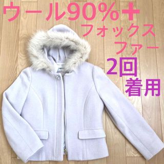 ミッシュマッシュフードジップファーショートコート✰ウールアンゴラフォックスファー