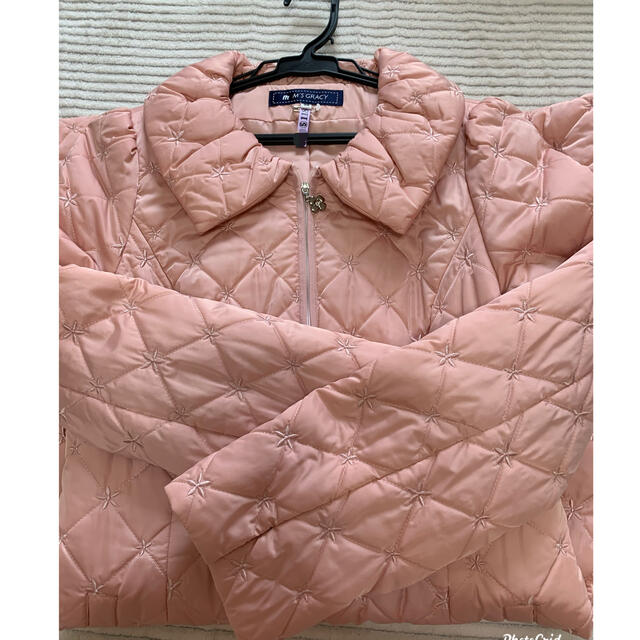 M'S GRACY(エムズグレイシー)のエムズグレイシー   キルティング　中綿 コート ピンク スプリングコート レディースのジャケット/アウター(ロングコート)の商品写真