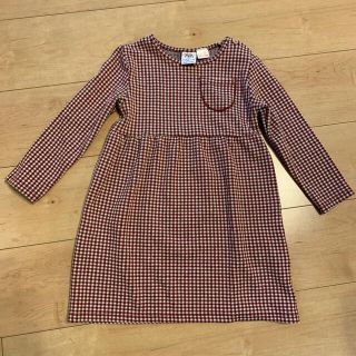 ザラキッズ(ZARA KIDS)のZARAbaby 赤ブロックチェックワンピース(ワンピース)