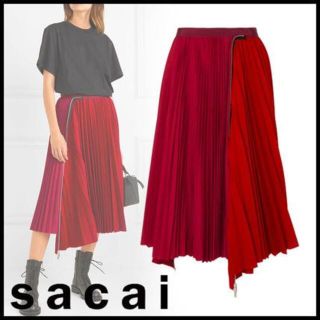 19AW サカイ sacai メルトン プリーツスカート