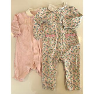 ポロラルフローレン(POLO RALPH LAUREN)のラルフローレン　マザウェイズ　ロンパース   女の子　2枚セット　ピンク　レース(ロンパース)