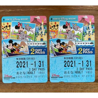 ディズニー(Disney)のディズニーリゾートライン 2dayパス(遊園地/テーマパーク)