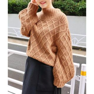 イエナ(IENA)のIENA ダイヤ柄ボトルネックプルオーバー ニット●美品  完売 (ニット/セーター)