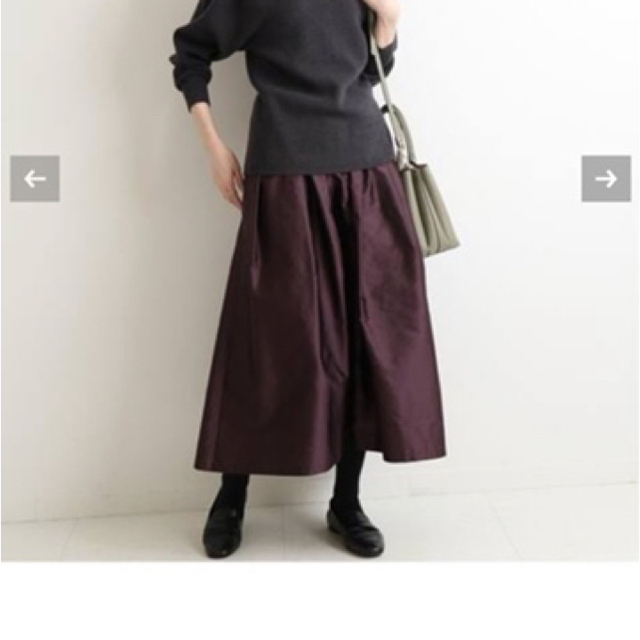IENA(イエナ)の試着のみ⭐︎IENA⭐︎AIDAタフタギャザースカート34 ボルドー レディースのスカート(ロングスカート)の商品写真