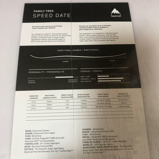 2019 バートン スピードデータ Burton FT SPEED DATE | www