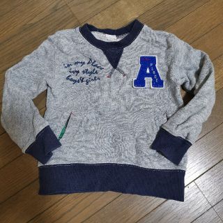 ラグマート(RAG MART)のラグマート　トレーナー　100 グレー　ロゴ　刺繍　チェック(Tシャツ/カットソー)