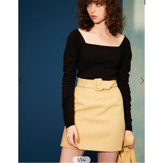 eimy istoire(エイミーイストワール)のエイミーイストワール カラーヘリンボーンミニスカート レディースのスカート(ひざ丈スカート)の商品写真