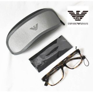 エンポリオアルマーニ(Emporio Armani)の 《エンポリオ アルマーニ》新品 スクエアシェイプ 眼鏡フレーム べっ甲柄 茶(サングラス/メガネ)