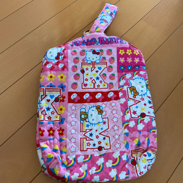 ハローキティ(ハローキティ)のキティちゃんハンドメイド上履き入れ　上靴袋　bag キッズ/ベビー/マタニティのこども用バッグ(シューズバッグ)の商品写真