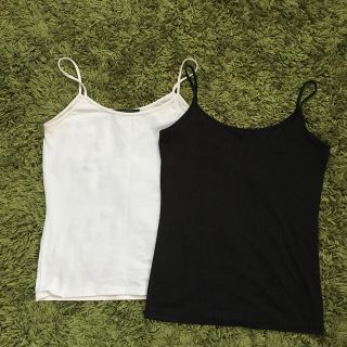 ザラ(ZARA)のZARA キャミ2点セット　白×黒　サイズM(キャミソール)