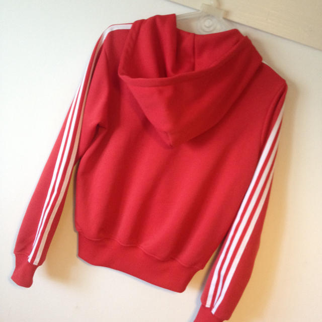 adidas - アディダス赤ジャージ☆フード付きの通販 by k.n's