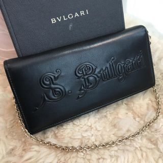 ブルガリ(BVLGARI)のBVLGARI ブルガリ チェーンウォレット 長財布 レザー 黒(財布)