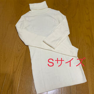 ムジルシリョウヒン(MUJI (無印良品))の無印良品　タートルネック　ホワイト　S(ニット/セーター)