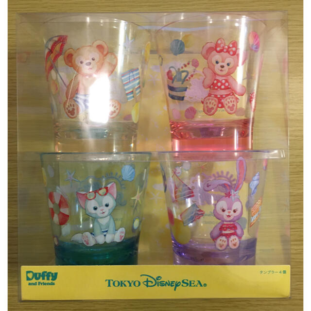 Disney(ディズニー)の【✨新品・未使用✨】ダッフィー &フレンズ　サニーファン　タンブラー4個セット エンタメ/ホビーのおもちゃ/ぬいぐるみ(キャラクターグッズ)の商品写真