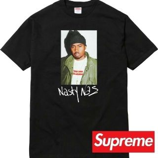 シュプリーム(Supreme)の【美中古・ステッカー付き】17AW SUPREME Nas Tee 黒 Lサイズ(Tシャツ/カットソー(半袖/袖なし))