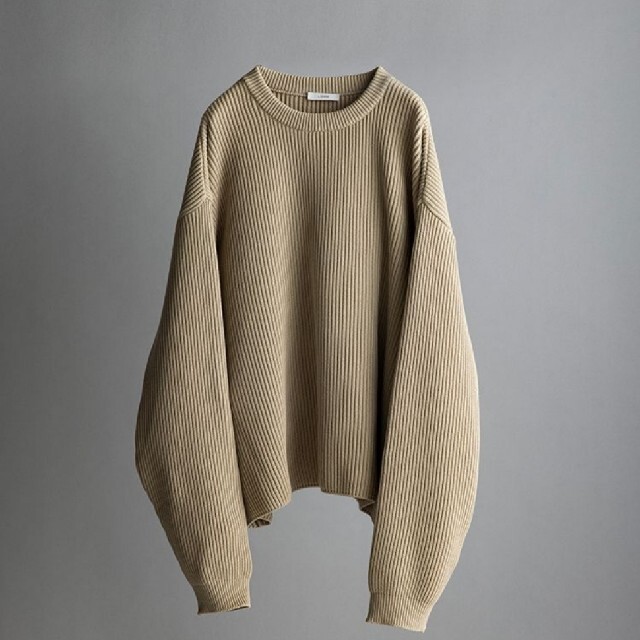 リドム OVERSIZED 7G AZE KNIT ベージュ L www.metka-egn.com