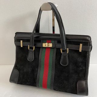 グッチ(Gucci)のGUCCI オールドグッチ　シェリーライン　トートバッグ　ヌバック　黒(トートバッグ)