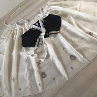 新品伝統チマチョゴリ高級韓服紺アイボリー(その他ドレス)
