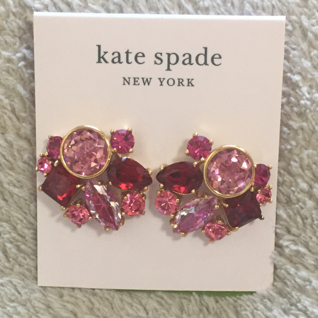 kate spade ビジュー　ピアス　(ピンク)