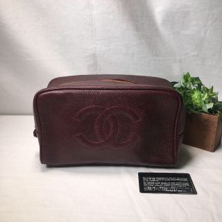 シャネル(CHANEL)の美品✨CHANEL キャビアスキン　ポーチ　セカンドポーチ　クラッチ(ポーチ)