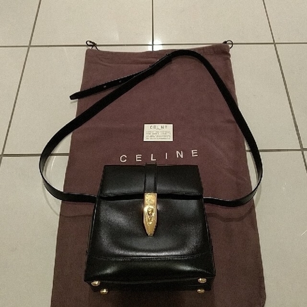 celine(セリーヌ)のセリーヌ カーフスキン ボックス ショルダーバッグ レディースのバッグ(ショルダーバッグ)の商品写真