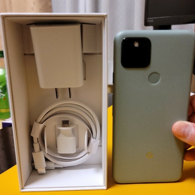 (極美品A) Google Pixel5 Sorta Sage au版SIM解除