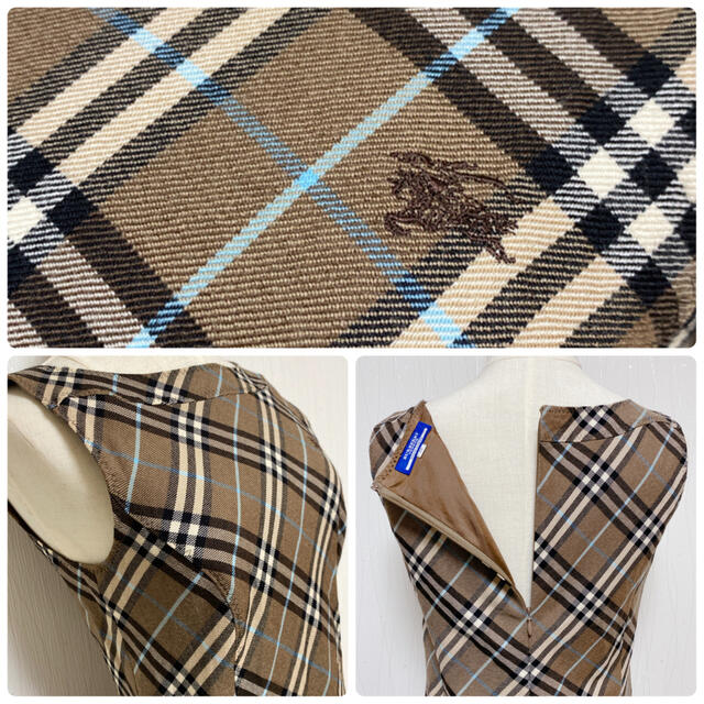 BURBERRY BLUE LABEL(バーバリーブルーレーベル)の【s様専用】BURBERRY ウール ワンピース バーバリーチェック ブラウン レディースのワンピース(ひざ丈ワンピース)の商品写真