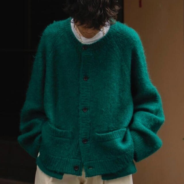 stein 20aw KID MOHAIR CARDIGAN "GREEN" メンズのトップス(カーディガン)の商品写真