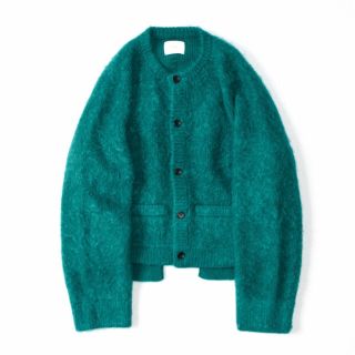 stein 20aw KID MOHAIR CARDIGAN "GREEN"(カーディガン)