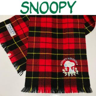 ピーナッツ(PEANUTS)のSNOOPY マフラー　スヌーピー　ピーナッツ　タータンチェック　美品　(キャラクターグッズ)